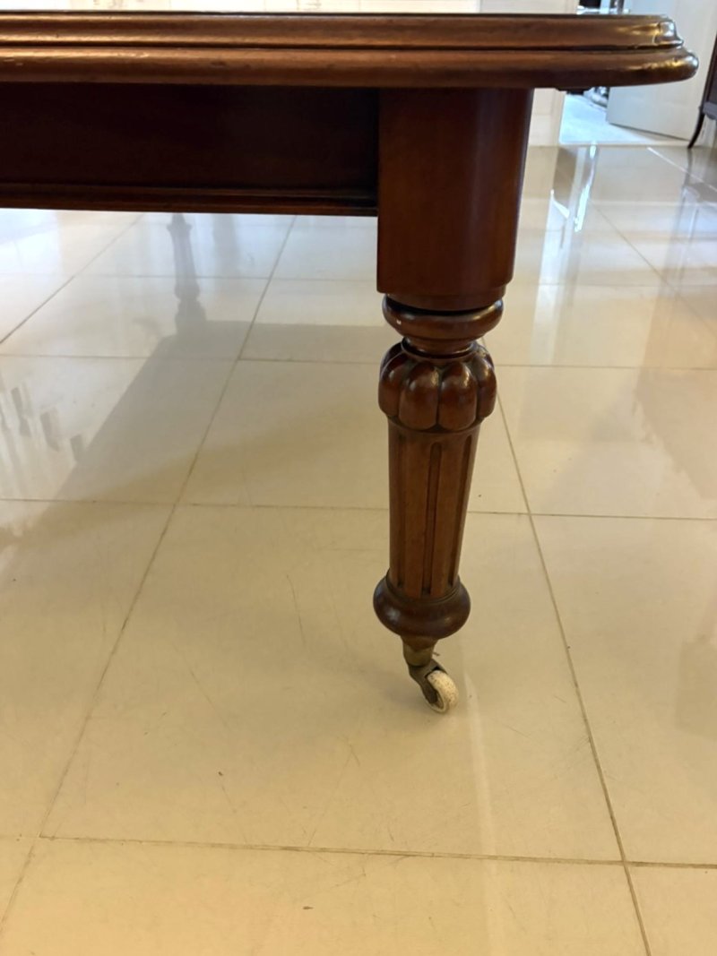 Large Antique Victorian Quality Figured Mahogany 12 Seater Extending Dining Table - Image 14